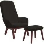 Relaxsessel Mit Hocker Schwarz Samt Vidaxl