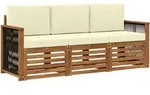 Sofagarnituren Mit Kissen 3 Pcs Massivholz Akazie Vidaxl