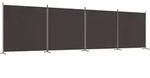 4-tlg. Paravent Braun 698x180 Cm Stoff Vidaxl