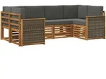 Ecksofa Set Mit Kissen 5 Pcs Natur Und Anthrazit Vidaxl