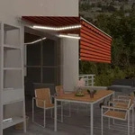 Vidaxl Markise Manuell Einziehbar Mit Rollo Led 3,5x2,5 M Orange Braun