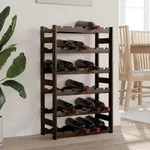Weinregal F&uuml;r 30 Flaschen Schwarz Massivholz Kiefer Vidaxl