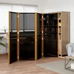 4-tlg. Raumteiler Schwarz 280x180 Cm Vidaxl