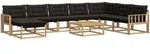 Outdoor-sofagarnitur 9 Pcs Wei&szlig; Und Schwarz 79 X 79 X 37 Cm Vidaxl
