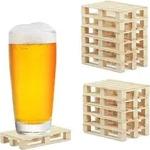 12 X Paletten Untersetzer Im Set, Mini Paletten F&uuml;r Tassen & Gl&auml;ser, Holz,