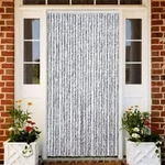 Vidaxl - Insektenschutz-vorhang Wei&szlig; Und Grau 120x220 Cm Chenille 865684