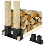 Holzstapelhilfe 2er Set, Diy Holzunterstand F&uuml;r Kanth&ouml;lzer, Holzaufbewahrung,