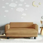 Kindersofa Mit Hocker Braun 100x50x30 Cm Samt Vidaxl