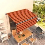 Markise Manuell Einziehbar Mit Rollo 3,5x2,5 M Orange & Braun Vidaxl