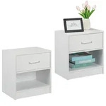 2 X Nachttisch Mit Schublade, Offenes Fach, Hbt: 41,5 X 39 X 31 Cm, Nachttischschrank