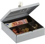 Relaxdays - Geldkassette Abschlie&szlig;bar, Kasse Mit M&uuml;nzfach, Geldbox Mit 2