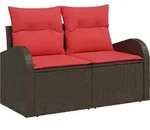 Gartensofa Braun 124 X 62 X 85cm Poly-rattan Vidaxl