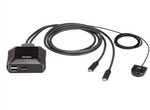 Aten Us3312 2-port Usb-c 4k Displayport Kvm-switch Mit Fernbedienung 2-port Usb-c 4k