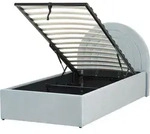 Bett Mit Bettkasten Hellblau Samt Gepolstert Lattenrost 90 X 200 Cm Hochklappbar