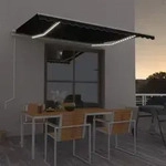 Vidaxl Automatisches Markise Mit Windsensor Und Led 400x300 Cm Anthrazit