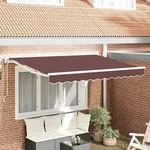 Vidaxl Awning Frame Brown 250 X 200 Cm Polyester With Pu Coating