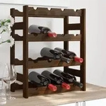 Weinregal F&uuml;r 16 Flaschen Braun Massivholz Kiefer Vidaxl