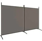 2-tlg. Paravent Anthrazit 348x180 Cm Stoff Vidaxl
