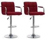 Barhocker 2 Stk. Weinrot Stoff Vidaxl