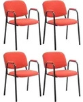 Clp - 4er Set Besucherst&uuml;hle Ken Pro Stoff Rot
