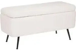 Truhenbank Aurora - Holz Und Metall - Wei&szlig; - 100x40 Cm Atmosphera Cr&eacute;ateur