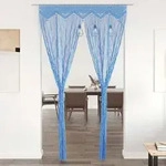 Makramee Vorhang Blau 140x240 Cm Baumwolle Vidaxl
