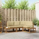 Vidaxl Outdoor Sofa Set With Cushion 4 Piece Natural And Beige