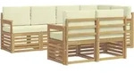 Outdoor-sofagarnitur 7 Pcs Wei&szlig; Und Creme 247 X 128,5 X 73 Cm Vidaxl