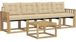 Outdoor-sofagarnitur Mit Kissen 5 Pcs Wei&szlig; Und Beige Vidaxl
