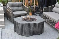 Gasfeuerstelle 'manchester' In Baumstamm-optik, Grau, 105 X 100 X 43 Cm (l X B X H) -