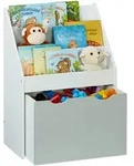 Kinderregal Mit 3 Ablagef&auml;chern, Kiste Mit Rollen, Hbt: 70 X 50,5 X 28 Cm, Schmales