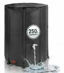 Relaxdays Regentonne Faltbar, 250l, Garten & Balkon, 2 H&auml;hne, &Uuml;berlauf,...