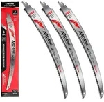 S&auml;bels&auml;gebl&auml;tter 3tlg Japanische Z&auml;hne Bogenkante Holz 380mm 6 Tpi