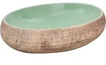 Vidaxl - Aufsatzwaschbecken Gr&uuml;n Und Braun Oval 59x40x15 Cm Keramik