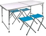 Aktive Klapptisch Wei&szlig; Mit 4 Hockern