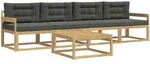 Outdoor-sofagarnitur Mit Kissen 4 Pcs Wei&szlig; Und Anthrazit Vidaxl