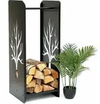 Dandibo - Kaminholzregal Innen Metall Schwarz 100 Cm Kaminholzst&auml;nder 96428