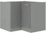 K&uuml;chen Preisbombe - Eckunterschrank 90x90 Hochglanz Grau K&uuml;chenzeile...