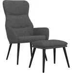 Relaxsessel Mit Hocker Dunkelgrau Stoff Vidaxl