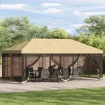 Vidaxl Garden Gazebo With Sidewalls 6 X 3 M Cream Polyester And Steel