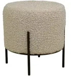 House Nordic - Alford Pouf Imitiertes Lammfell Graubraun.