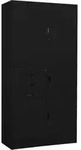 B&uuml;roschrank Schwarz 90x40x180 Cm Stahl Vidaxl