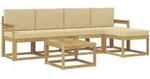 Outdoor-sofagarnitur Mit Kissen 6 Pcs Wei&szlig; Und Beige Vidaxl