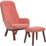 Relaxsessel Mit Hocker Rosa Samt Vidaxl