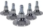 5x Bodengleiter Stand C Stift 11mm / 65mm Standf&uuml;&szlig;e (5er Pack) Alu Verchromt Silber