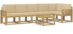 Outdoor-sofagarnitur Mit Kissen 7 Pcs Wei&szlig; Und Beige Polyester Vidaxl