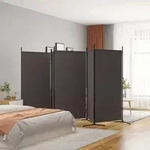 5-tlg. Paravent Braun 433x180 Cm Stoff Vidaxl