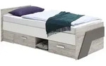 Jugendbett 90x200cm Leeds-10 Mit 2 Schubk&auml;sten, Sandeiche Nb./wei&szlig;/lava, B X...