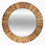 Atmosphera - Dekospiegel Mit Holzrahmen, Tannenholz, &Oslash; 83 Cm