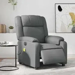 Massagesessel Elektrisch Grau Kunstleder - Vidaxl